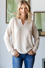 Load image into Gallery viewer, Oatmeal Textured V Neck Top