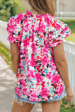 Load image into Gallery viewer, Pink Floral V Neck Top