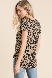 Casual Animal Print Short Sleeve Top