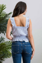 Load image into Gallery viewer, Blue Smock Waist Tank