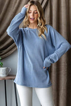 Load image into Gallery viewer, Blue Long Puff Sleeve Top