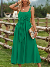 Load image into Gallery viewer, Green Tie Waist Dress