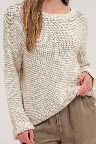 Oatmeal Cuff Pullover Sweater