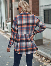 Load image into Gallery viewer, Navy Plaid Baby Doll Button Down Flannel