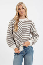 Load image into Gallery viewer, Olive Stripe &amp; Checkered Sweater