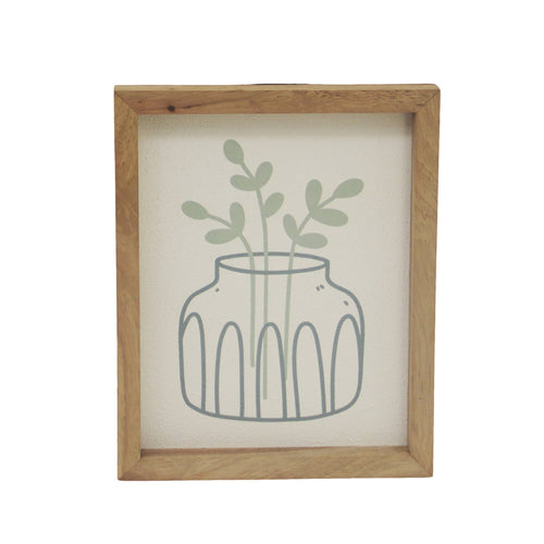White Pot and Flower Sign