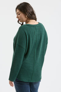 Forest Green Notch Neck Top