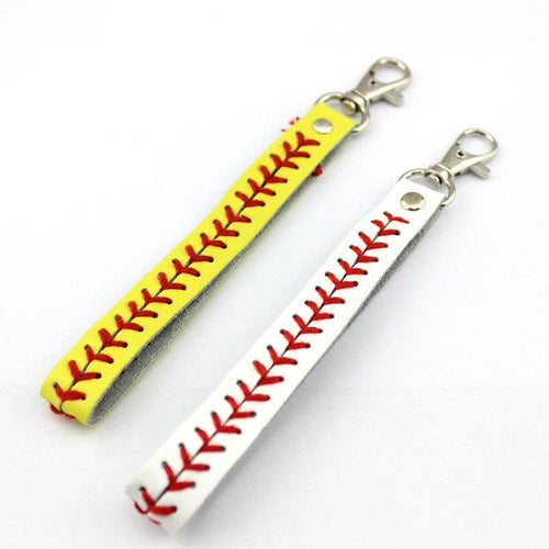 Baseball Key Chains Faux Leather
