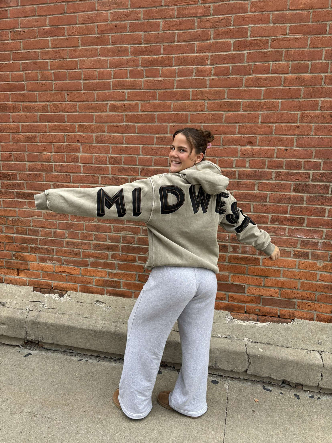 Mineral Wash Embroidered Midwest Hoodie