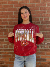 Load image into Gallery viewer, Red Bleached Kansas City Football Sweatshirt