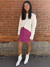 Load image into Gallery viewer, Pink Button Down Faux Leather Mini Skirt