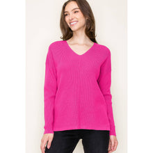 Load image into Gallery viewer, Hot Pink Waffle Sweater