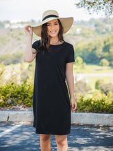 Load image into Gallery viewer, Black T-shirt Pocket Dress