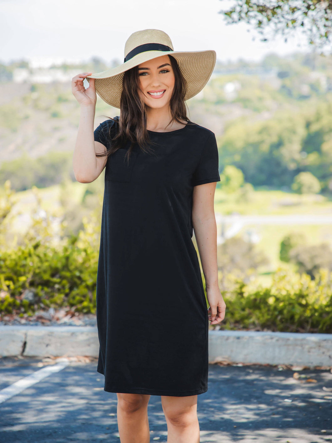 Black T-shirt Pocket Dress