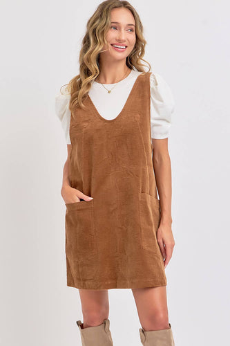 Camel Casual Corduroy Dress