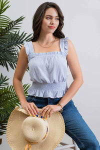 Blue Smock Waist Tank