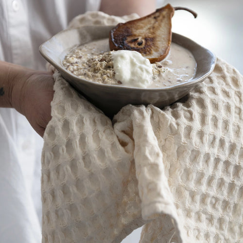 Stonewashed Cotton Waffle Tea Towel