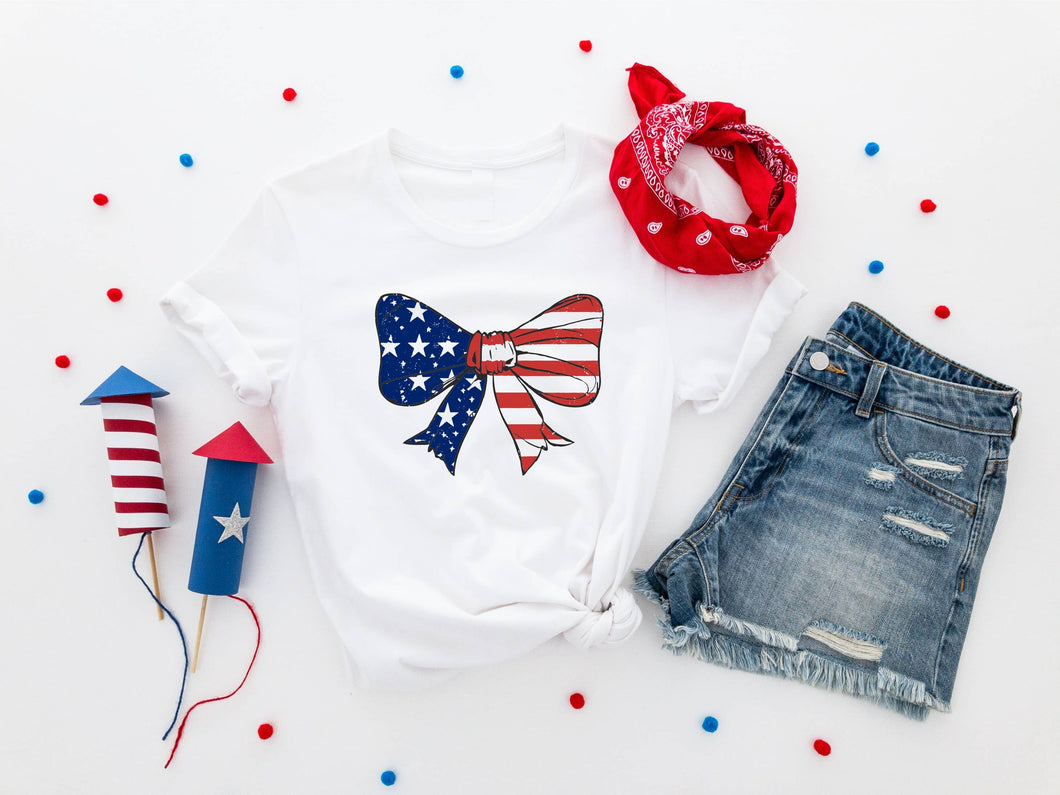 USA Bow Patriotic Graphic Tee