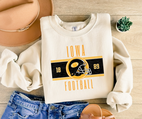 Vintage Black & Gold Iowa Football Sweatshirt