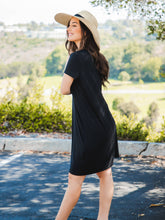 Load image into Gallery viewer, Black T-shirt Pocket Dress