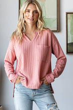 Load image into Gallery viewer, Mauve Textured V Neck Top