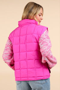 Fuchsia Puffer Vest