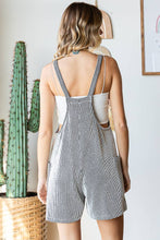 Load image into Gallery viewer, Black Ribbed Overall Romper