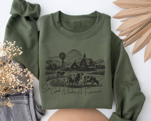 God Made A Farmer Graphic Sweatshirt