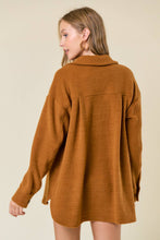 Load image into Gallery viewer, Camel Fleece Button Down Shacket