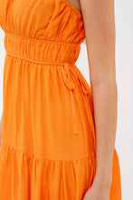 Load image into Gallery viewer, Orange Tiered Midi Dress