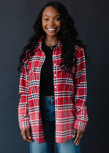 Red, White & Black Plaid Flannel