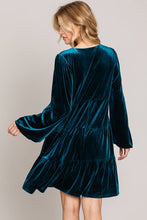 Load image into Gallery viewer, Dark Teal Tired Velvet Dress