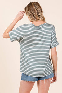 Dusty Olive Stripe Top