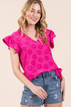 Load image into Gallery viewer, Fuchsia Ruffle Sleeve Top