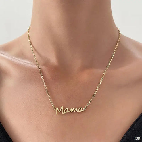 18K Stainless Steel Tarnish Free Mama Necklace