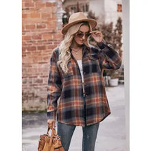 Load image into Gallery viewer, Khaki &amp; Black Plaid Flannel