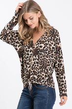 Load image into Gallery viewer, Animal Print Tie Front Top