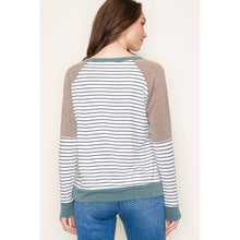 Load image into Gallery viewer, Ivory/Mocha Color Block Stripped Top