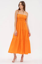 Load image into Gallery viewer, Orange Tiered Midi Dress