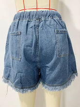Load image into Gallery viewer, Army Green Drawstring Fringe Shorts