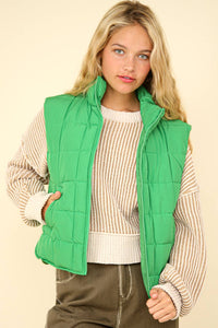 Kelly Green Puffer Vest