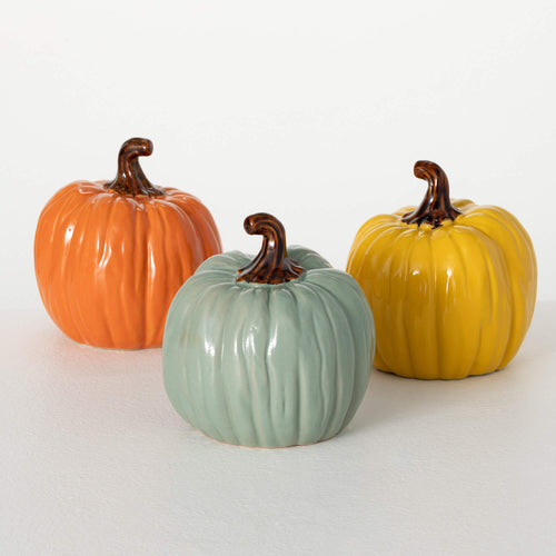 COLORED STONEWARE PUMPKIN