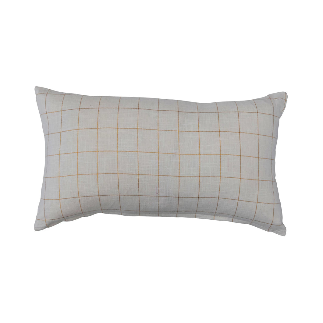 Metallic Gold Grid Pattern Pillow