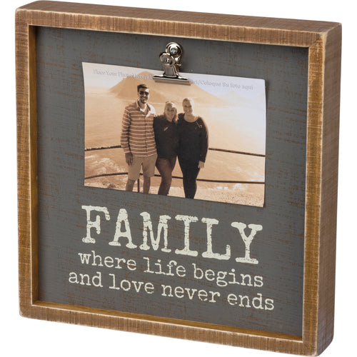 Inset Box Frame - Family Love Never Ends