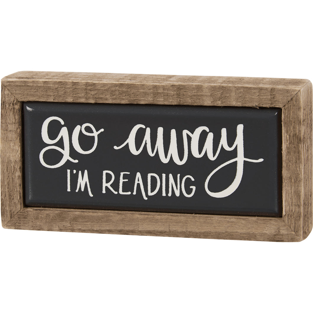 Go Away I'm Reading Box Sign Mini