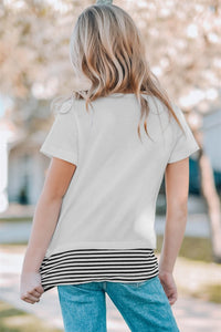 Girls Color Block Waffle Top
