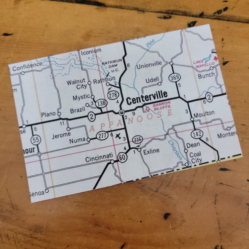 Centerville Area Map Postcard