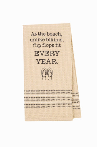 Bikini's & Flip Flops Waffle-Weave Dishtowel