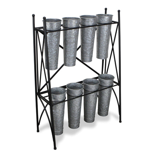 Kora 8 Pot Folding Metal Plant Stand