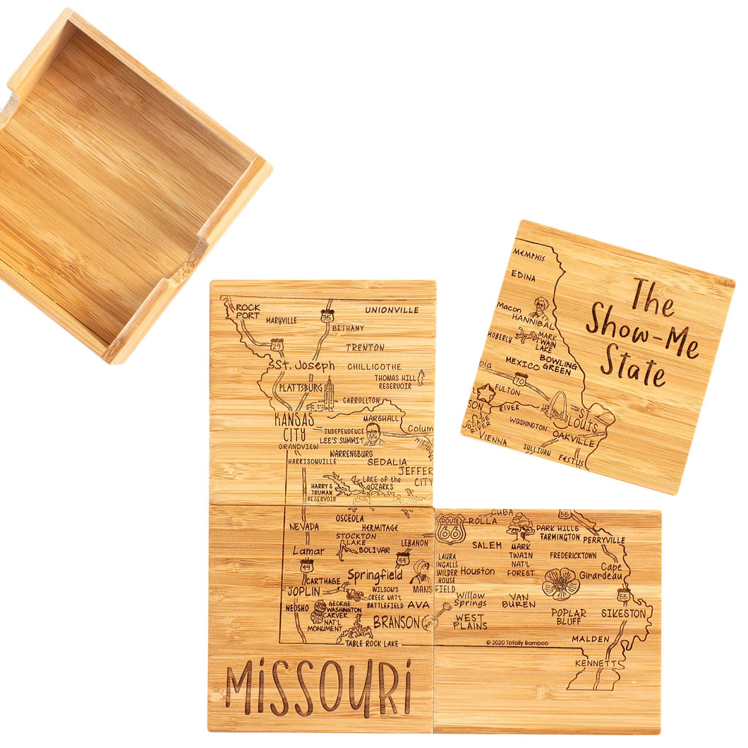 Missouri Puzzle 4-Pc. Coaster Set with Case